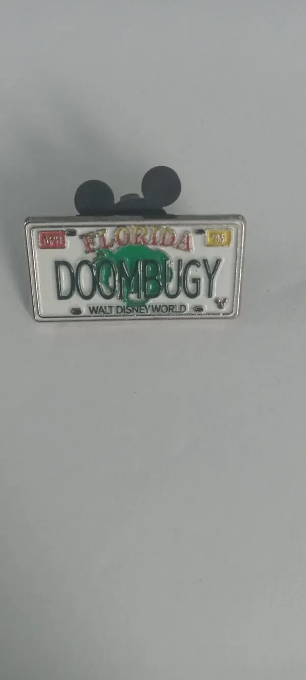 Disney license plates doombugy pin.